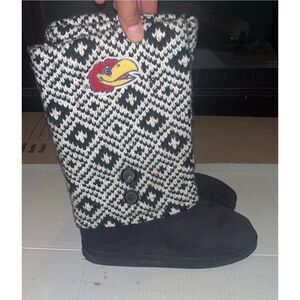 Kansas Jayhawks KU Womens Winter Snow Boots Size Large 9/10